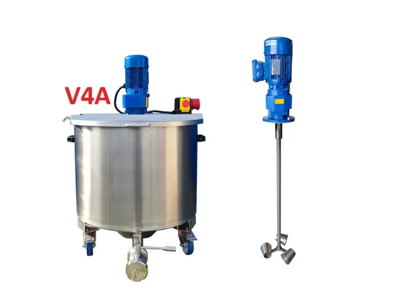 173L Edelstahl Rührwerksbehälter auf Rollen mit Becherrührwerk