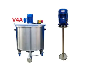 173L Edelstahl Rührwerksbehälter auf Rollen mit Dissolver