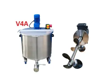 173L Edelstahl Rührwerksbehälter auf Rollen mit Getrieberührwerk
