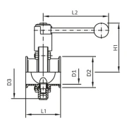 Scheibenventil Clamp handbetätigt DIN NW 2 Zoll 1.4301