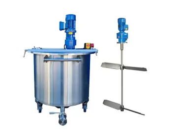 331L Edelstahl Rührwerksbehälter auf Rollen mit Balkenrührwerk