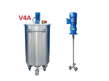 339L Edelstahl Rührwerksbehälter auf Rollen mit Becherrührwerk