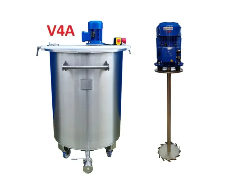 510L Edelstahl Rührwerksbehälter auf Rollen mit Dissolver