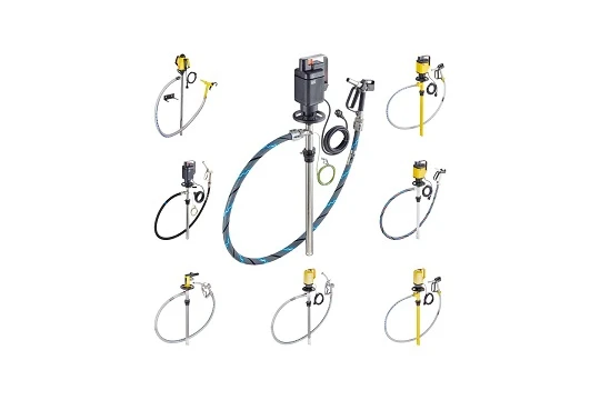 Fasspumpensets für IBC und Fässer von oben